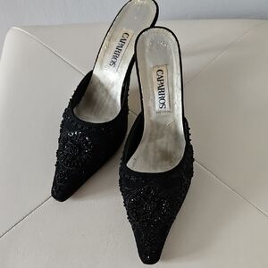 Caparros Black Beaded Mules